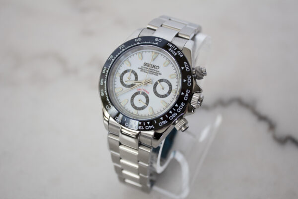 White Seiko Daytona Watch Custom Mod - Image 6