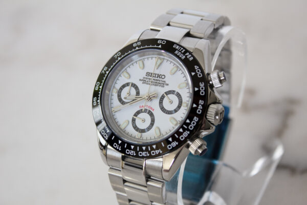 White Seiko Daytona Watch Custom Mod - Image 5