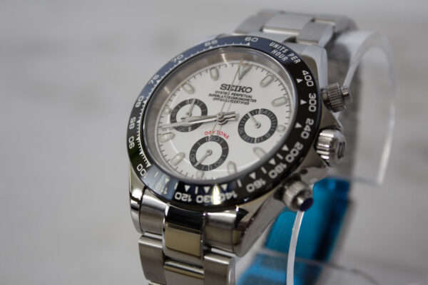 White Seiko Daytona Watch Custom Mod - Image 3